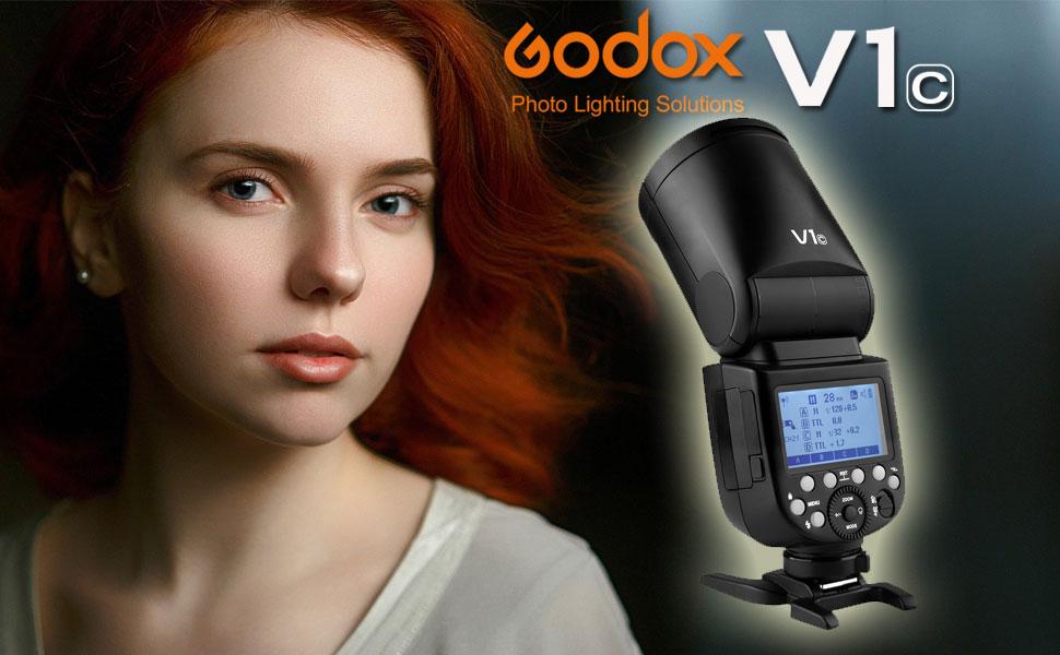 Godox V1 V1C V1C Flash pour Canon Caméra, 2.4G TTL Godox Flash Canon