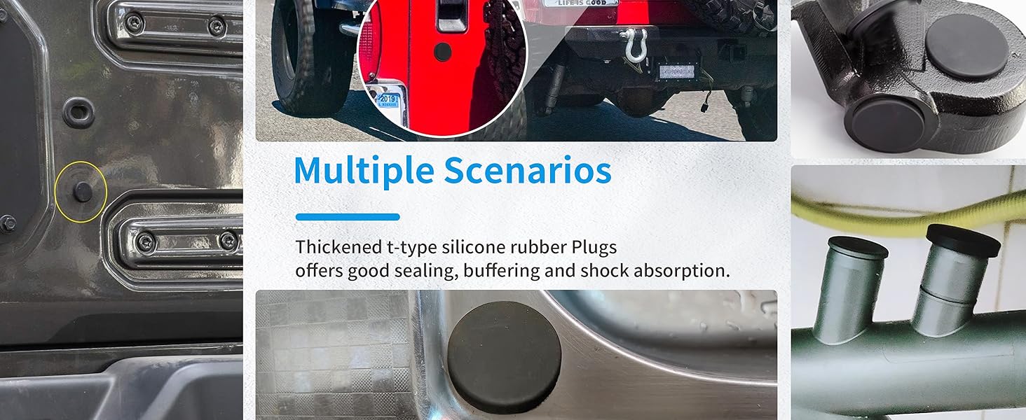 BOPOREAE 8Pcs 1"/26mm Rubber Plugs for HolesT Type