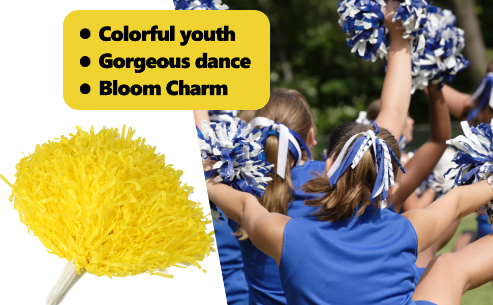 VGEBY 2 Pcs Cheerleader Pom Poms for Sports Party Dance