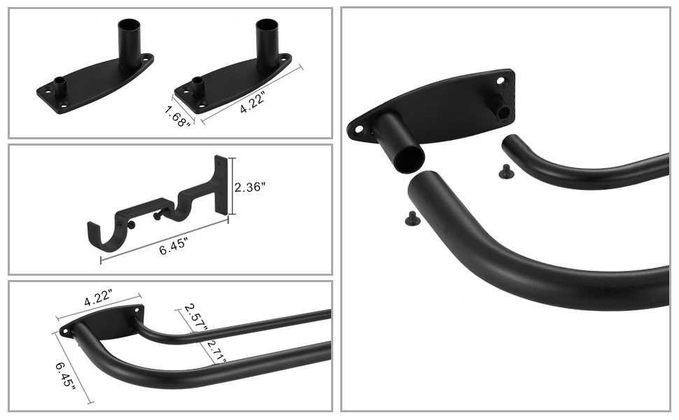 Double Curtain Rod for 2848 Inches Windows, Blackout Wrap