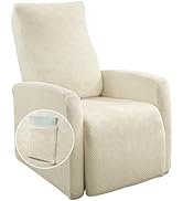SearchI Recliner Chair Cover Jacquard Chair Covers 4 Piece, Small Recliner Sofa Slipcover for Hom...