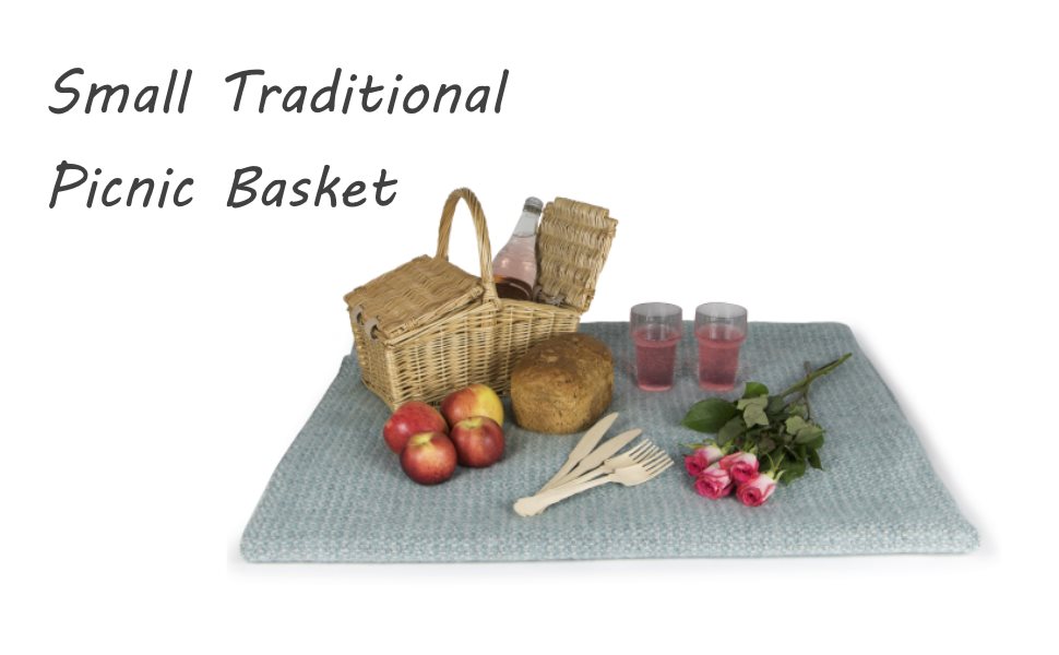 Wrenbury 11" Traditional Picnic Hamper, Small, White Willow Shopping
