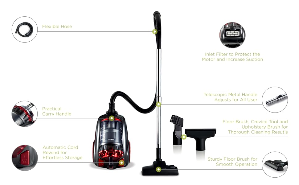 KENWOOD Vacuum Cleaner 2200W Multi Cyclonic Bagless Canister Vacuum ...