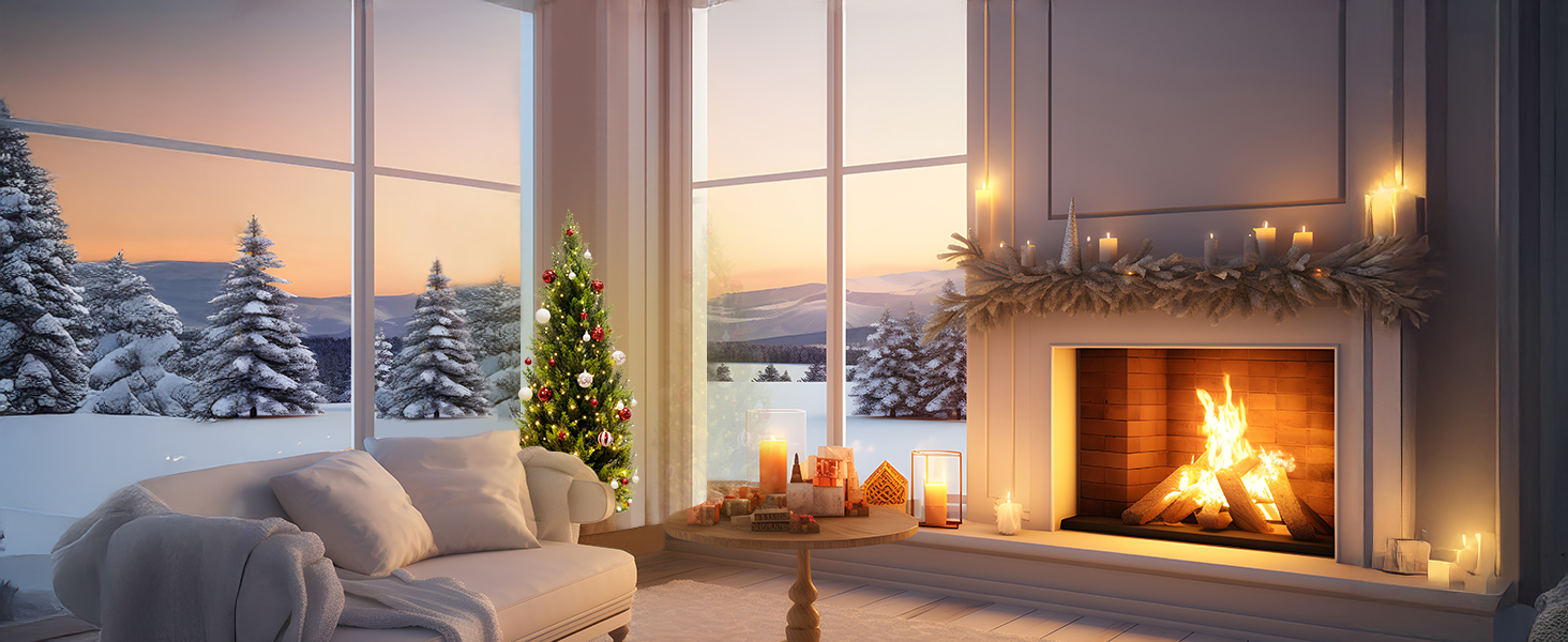 Artificial Christmas Cedar Trees 4FT Tall 2 Set, Fake