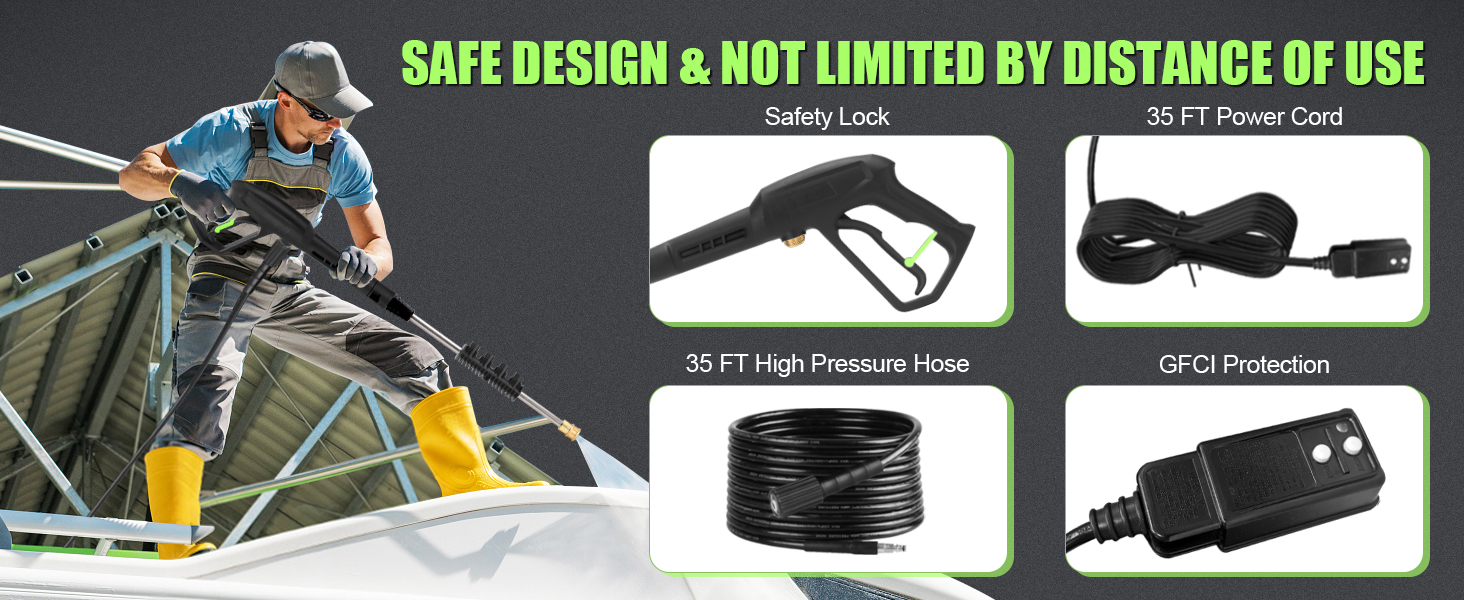 ARUCMIN Electric Pressure Washer,5000PSI Max 3.2GPM Power