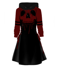 Amazon.com: DRESSFO Women's Gothic Skull Print Hoodie Dress