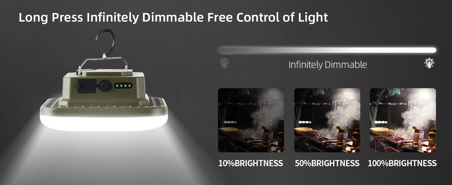 dimmable camping tent light