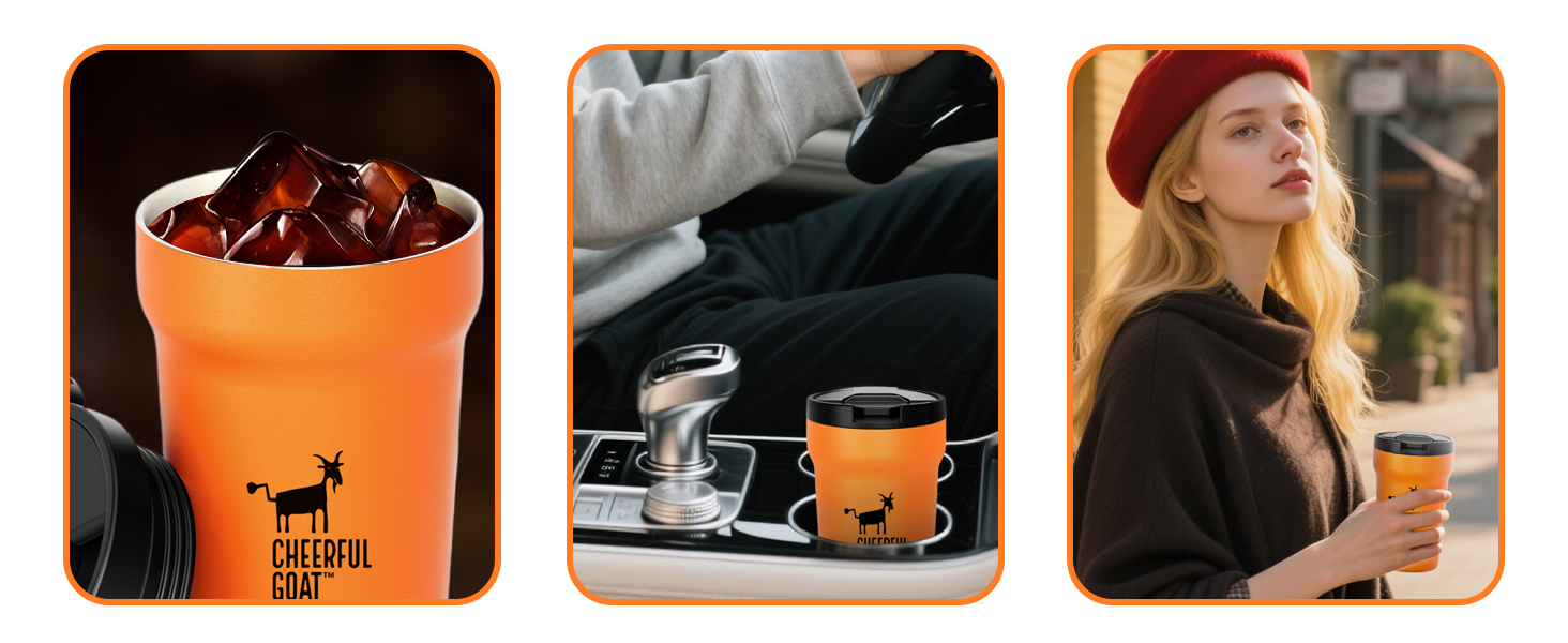 spill-resistant insulated coffee cup for car cup holder,coffee mug with lid for office and car use