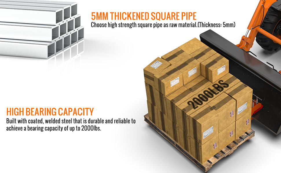 2024 New Upgraded 43" Clamp on Pallet Forks, Tractor Bucket