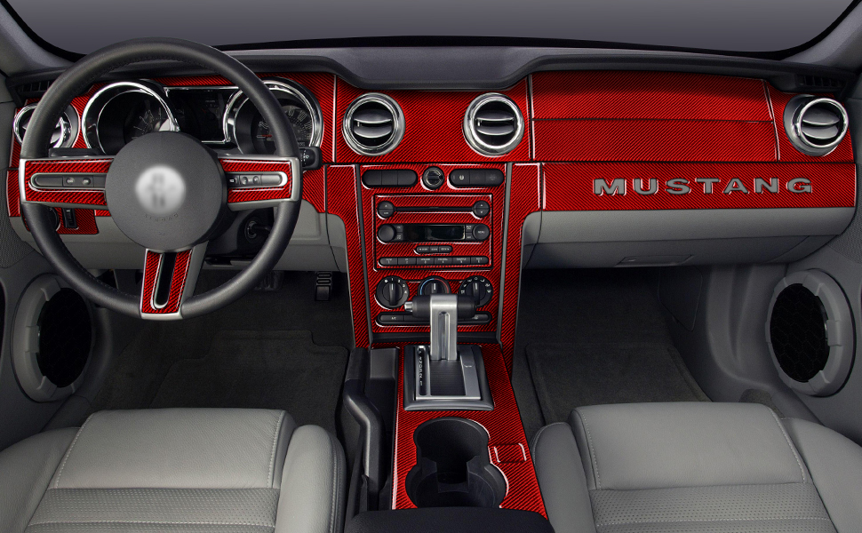 Carbon Fiber Car Interior Center Console CD Panel Trim