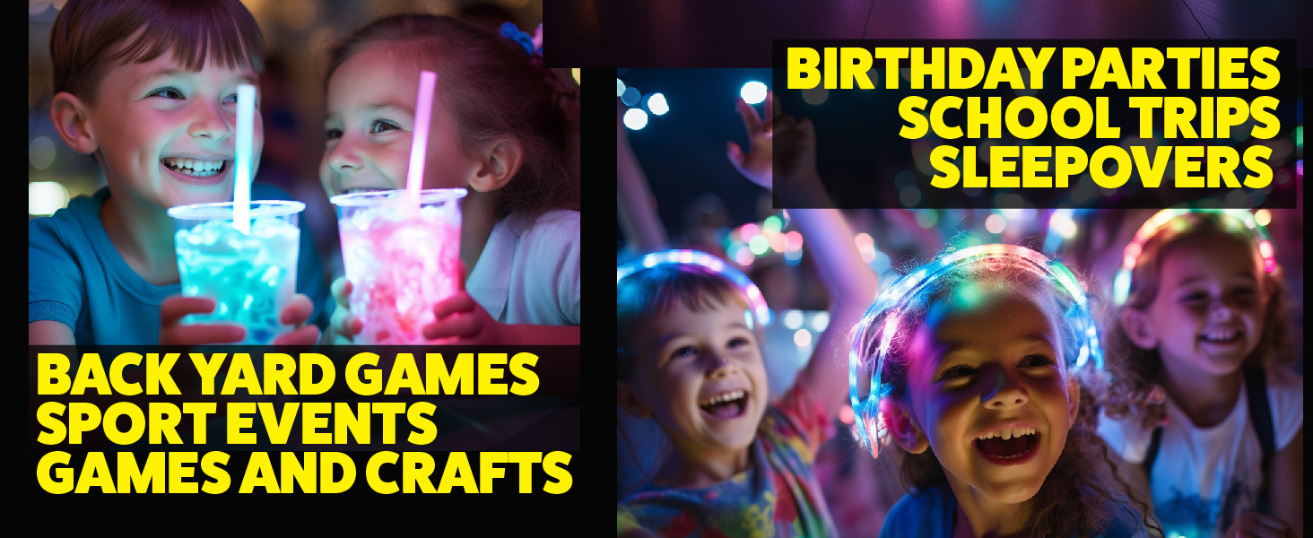 KIDS LOVE GLOW STICKS. GREAT FOR PARTIES, CRAFTS, SCHOOL EVENTS