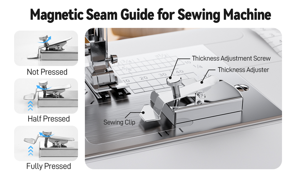 Magnetic Seam Guide For Sewing Machine With Seam