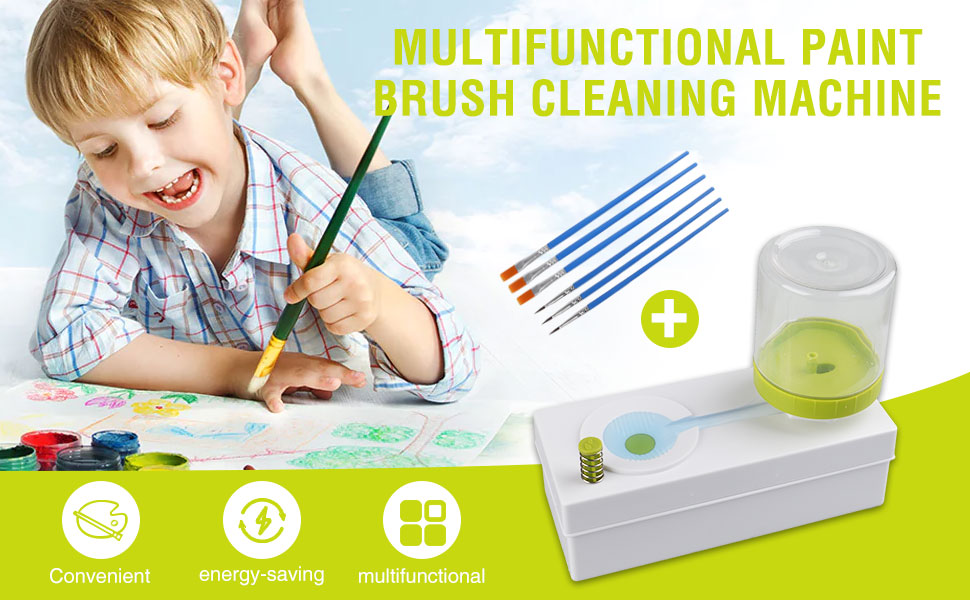 Paint Brush Rinser with 6 Brushes,Multifunctional Paint Brush Cleaner