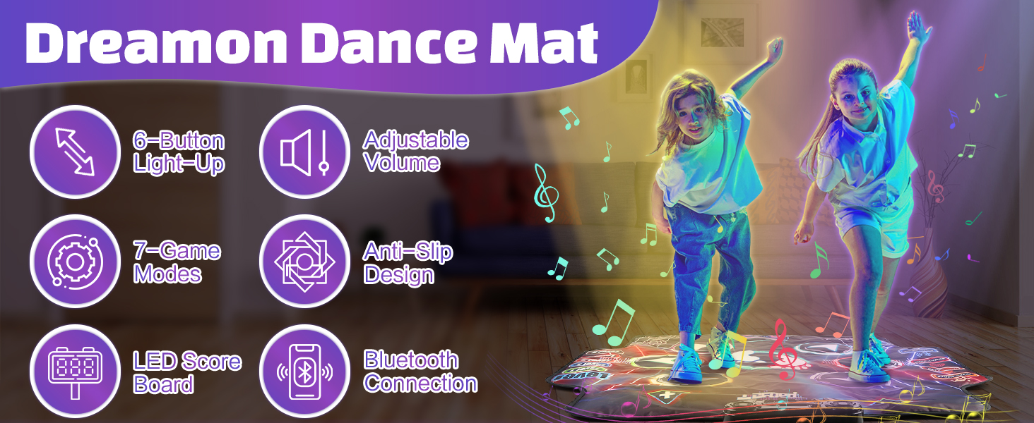 Dreamon Dance Mat Toy for Girls 3+ 6 7 8 Year olds, Dance Mats Presents