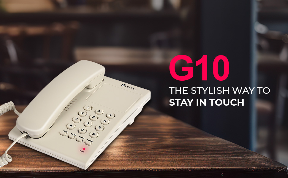 Beetel G10 Newly Launched,Expandable Cordless Landline Phone, Ringer LED Indication, Desk and Wall Mountable, 3 Step Ringer Volume Control, Tone/Puls/Flash/Pause/Redial, TEC Certified (G10 Warm Grey) 60 G10_WG_1
