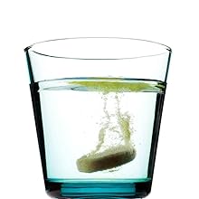 effervescent tablet, glass, water