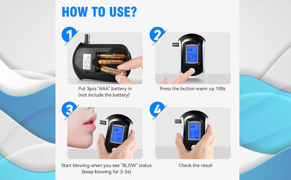 HighAccurate Breathalyzer, ProfessionalGrade Alcohol Tester with