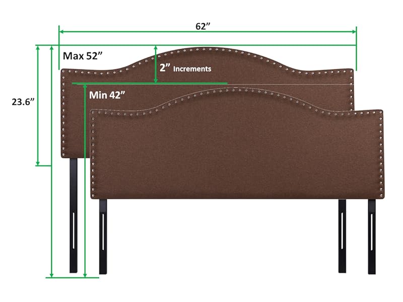 Catalina Headboards for Full Size Bed, Upholstered Nail