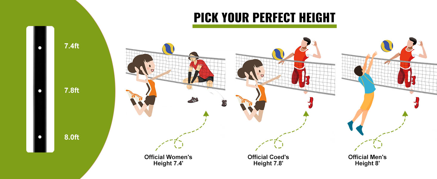 Outdoor Volleyball Net with Poles