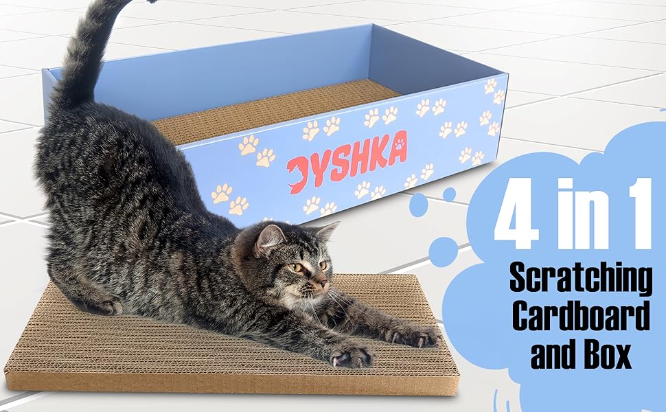 Cat Scratcher Cardboard, 4 PCS Reversible Cardboard Cat