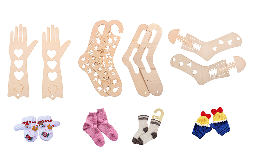 SDUSEIO 6 Pieces Sock Blockers Wooden Sock Blocker for