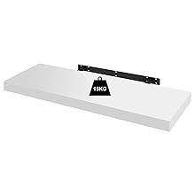 WOLTU High Gloss Floating Shelf Shelves Display Unit Wall Mounted Bookcases 1 X White 80 Cm 15 RGA+