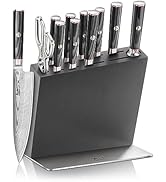 Cangshan YARI Series X-7 Damascus Steel Knife HUA Block Set, Ashwood (12-Piece)