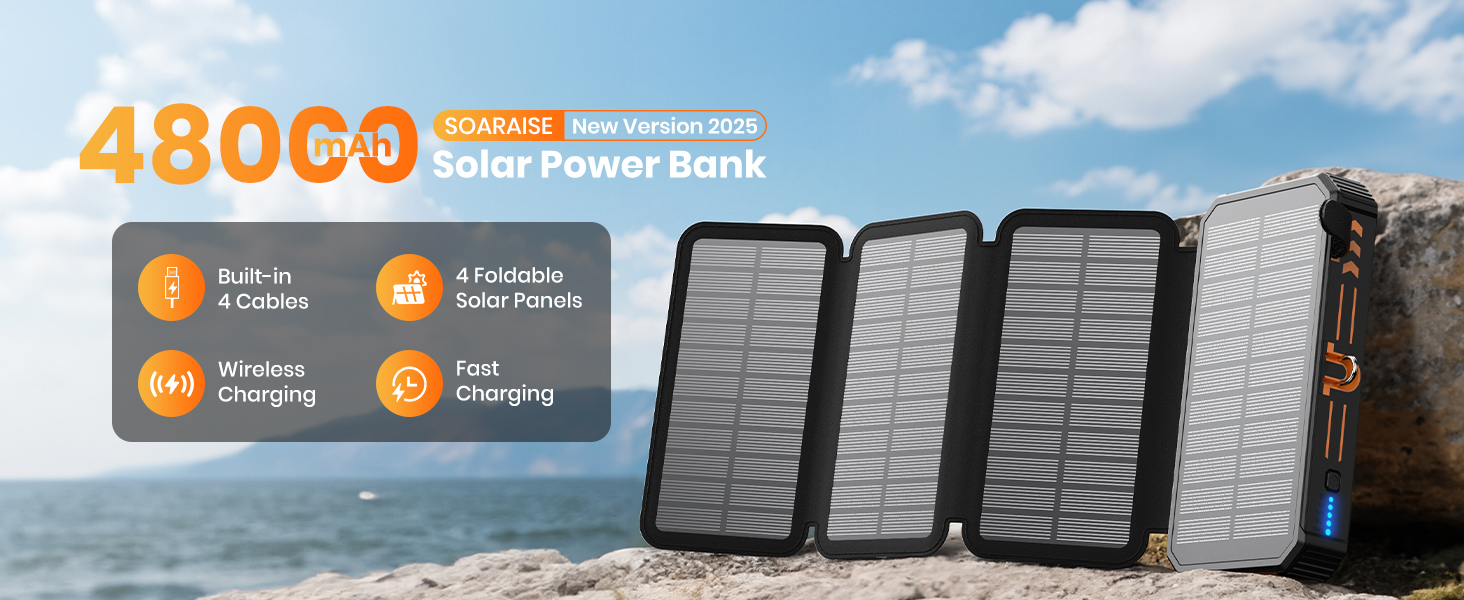 48000mAh Solar Charger Power Bank