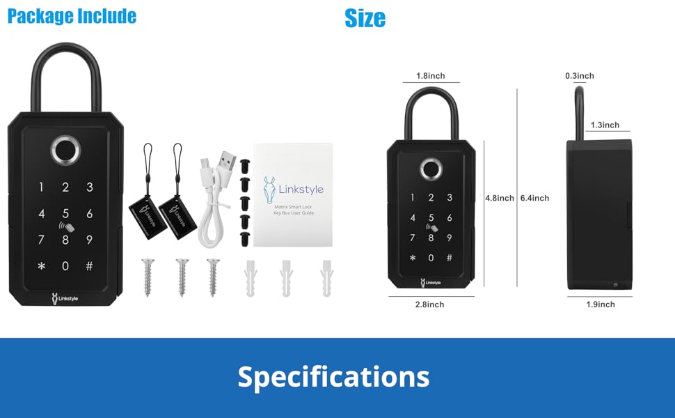 LINKSTYLE MATRIX Smart Key Lock Box, Wireless Bluetooth Outdoor