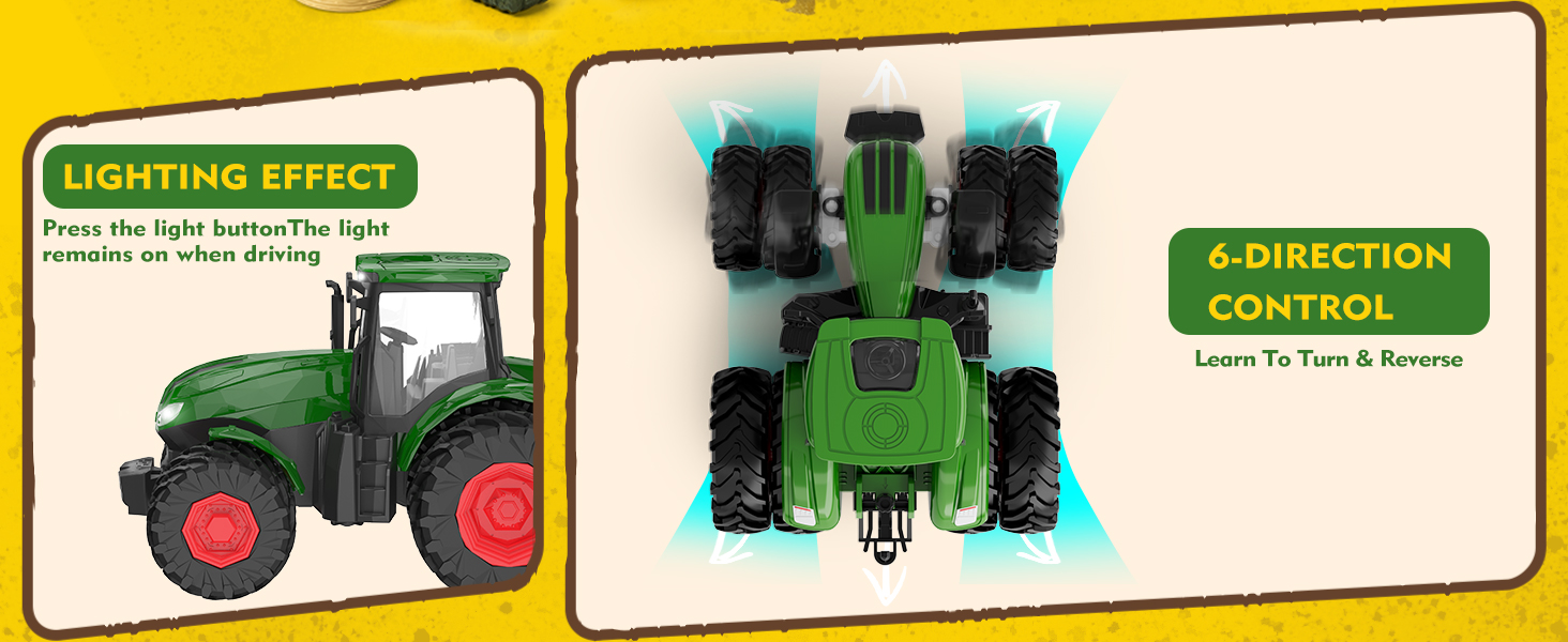 Remote Control Tractor Toy, Kids RC Tractor Set