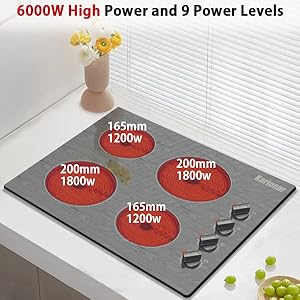 electric cooktop 4 burners