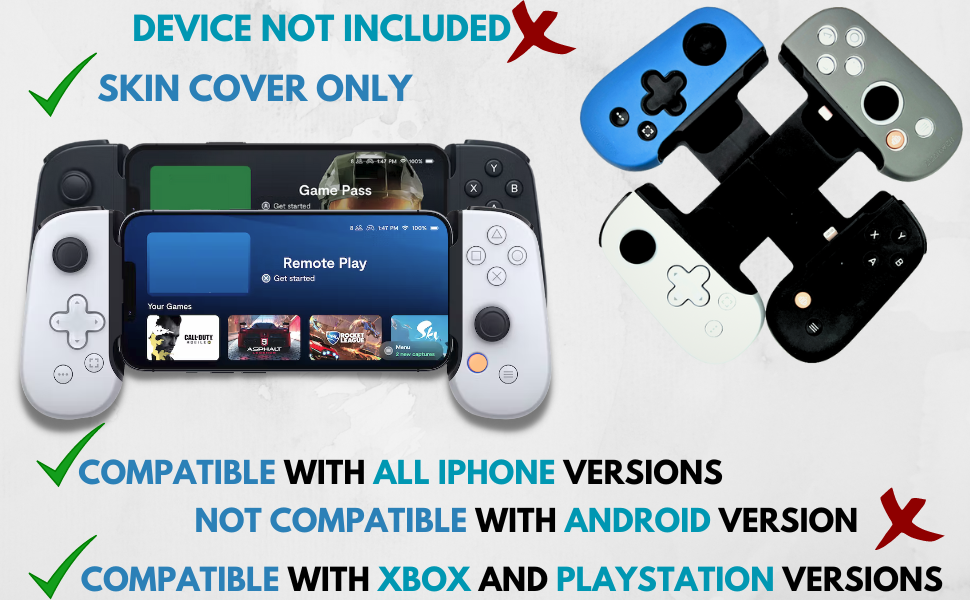 Silicone Grip Case Cover + Thumb caps for Backbone One