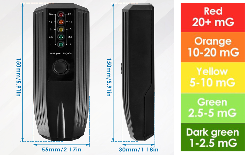 EMF Meter High Accuracy, Field Radiation Detector Battery Powered
