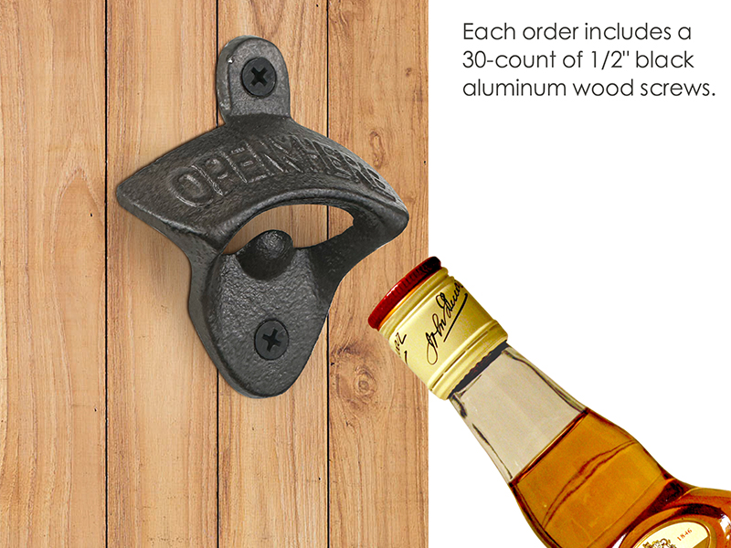 NATGAI 15pcs Cast Iron Wall Mount Bottle Openers, Mounting