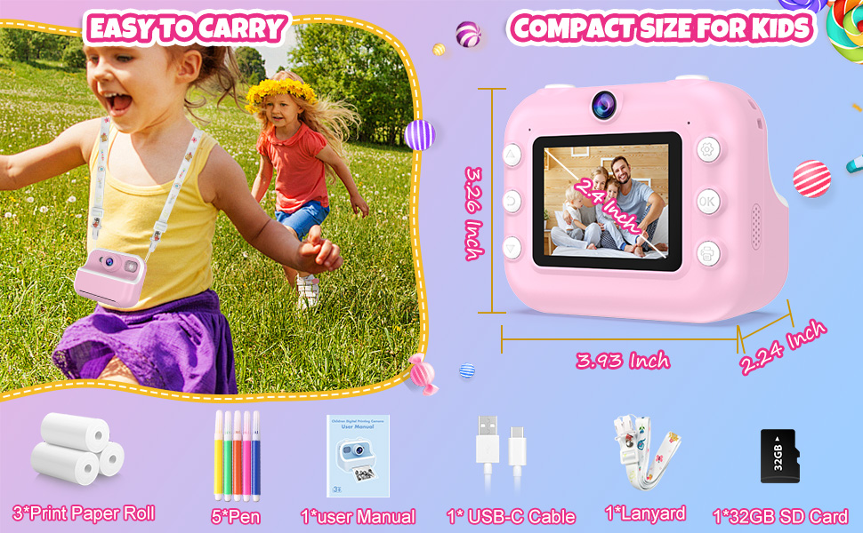 Amazon.com: TOZDTO Kids Camera Instant Print,1080P HD Dual