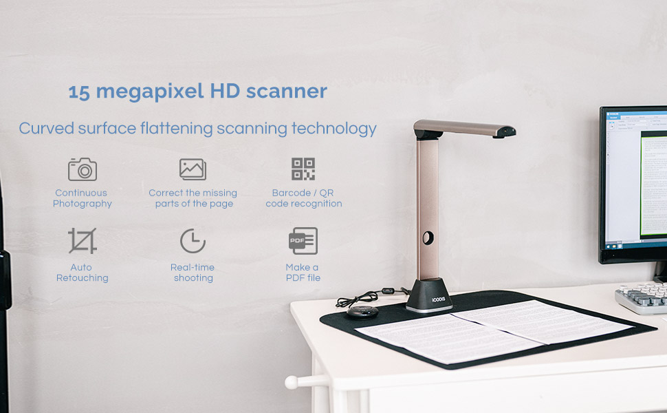 iCODIS Document Camera & Book Scanner 15MP High Definition