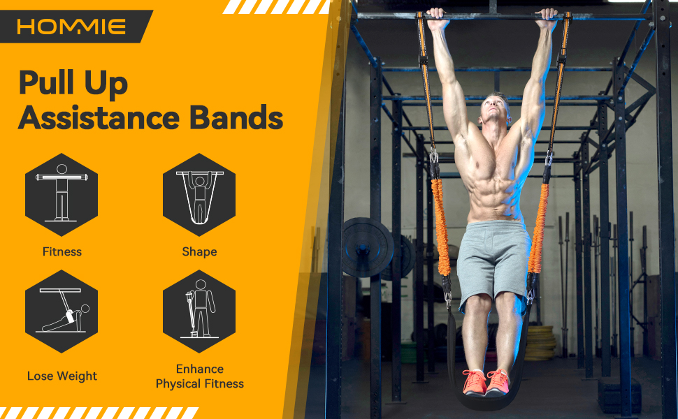 Hommie Pull Up Assistance Bands with Fabric Pad for Feet/Knees, Heavy