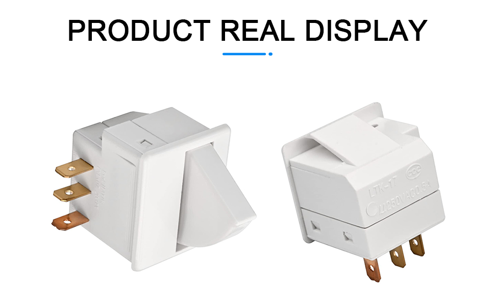 Heyiarbeit Refrigerator Door Light Switch 3Pin Universal Replacement LTK-17 Momentary Fridge Switch NC AC 250V 0.5A for Most Refrigerators Freezer White 20 Refrigerator Door Light Switch