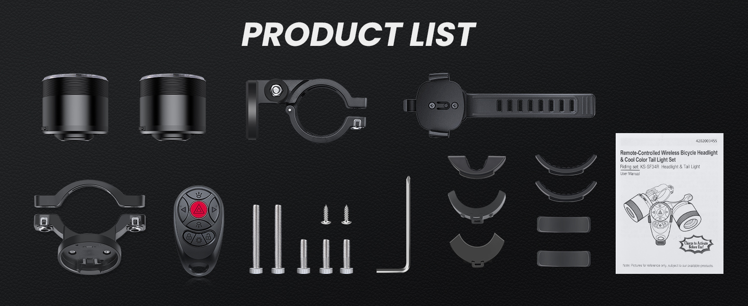 ONVIAN Bicycle Lights Front and Rear for Night Riding, Colorful Rechargeable Bike Light Set with 15 Light Modes 7 Colors, Waterproof Cycling Bike Front and Back for Adults Kids Road Mountain Bike Light Front and Rear Set for Night Riding