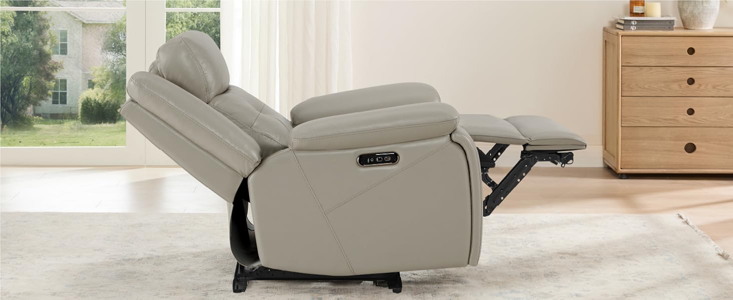 gray leather recliner