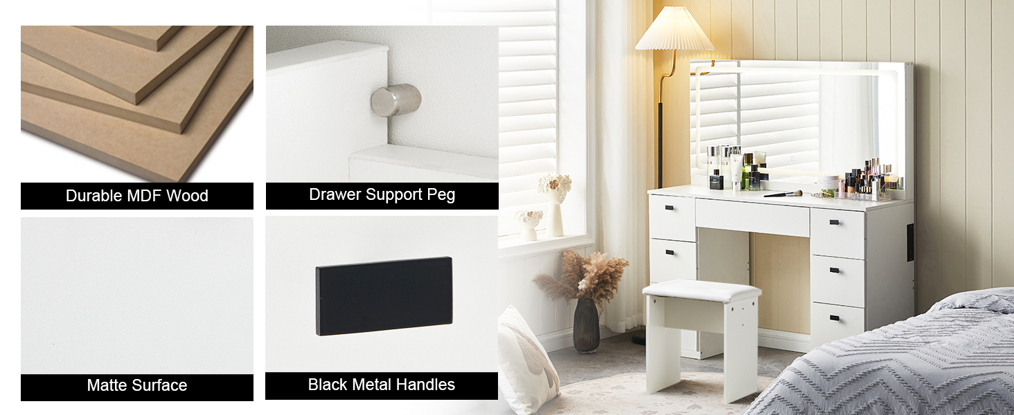 WFBS-DR-0458WH dressing table