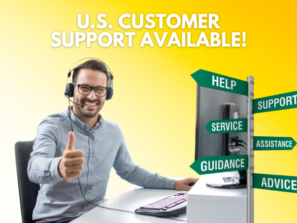 US Customer Support Available Graphic