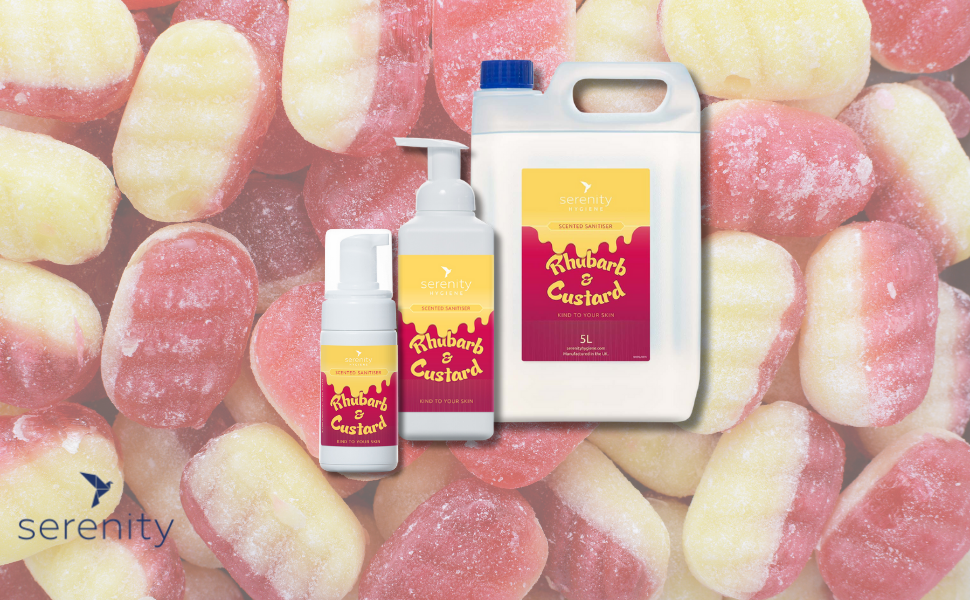 Rhubarb and custard sanitiser foam alcohol free hand sanitiser for kids