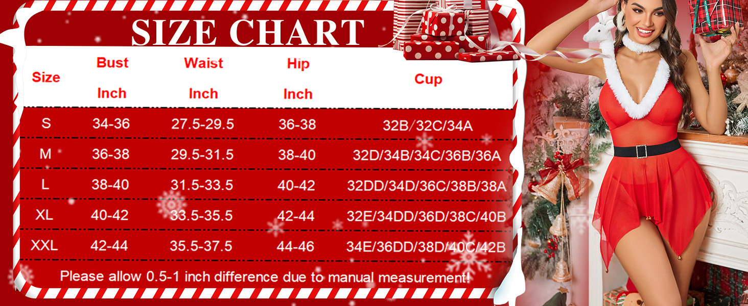 Sexy Santa Christmas Lingerie Set  mesh Babydoll Chemises Sleepwear red lingerie green nightie