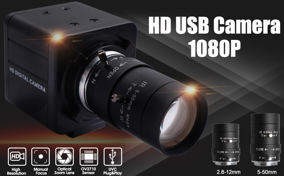 1080p usb camera hd high speed webcam with optical zoom lens