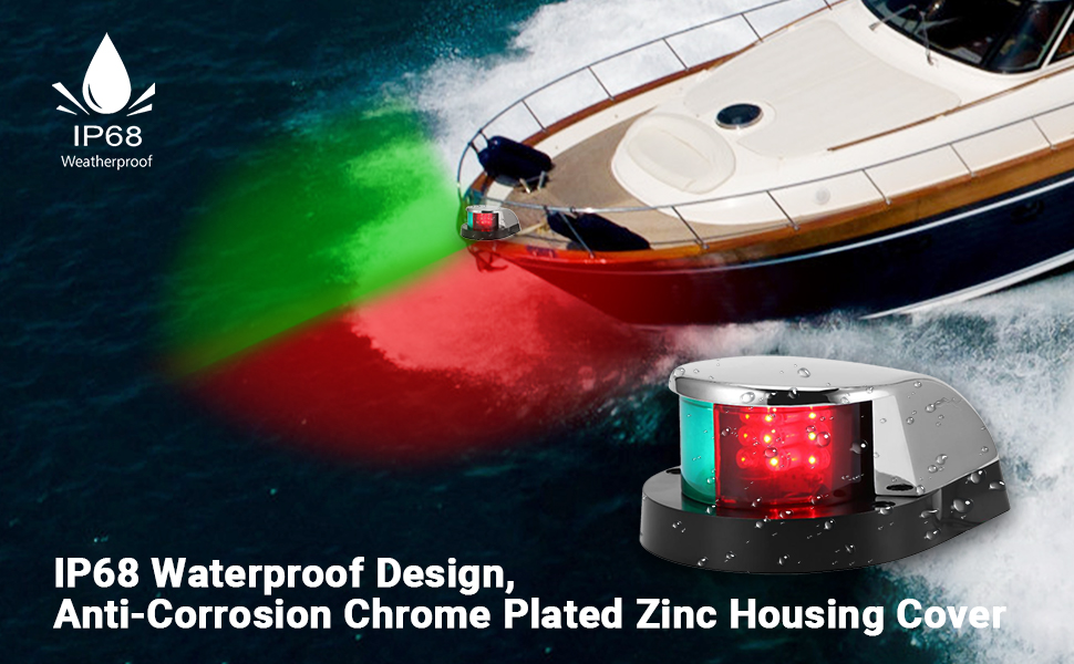 Qidoe Boat Navigation Lights, Marine LED Navigation Light