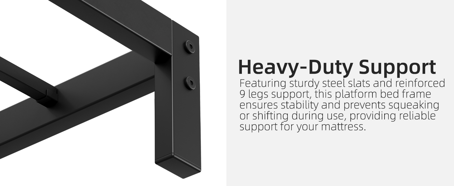 GarveeHome 6 Inch Full Bed Frame No Box Spring Needed, Low