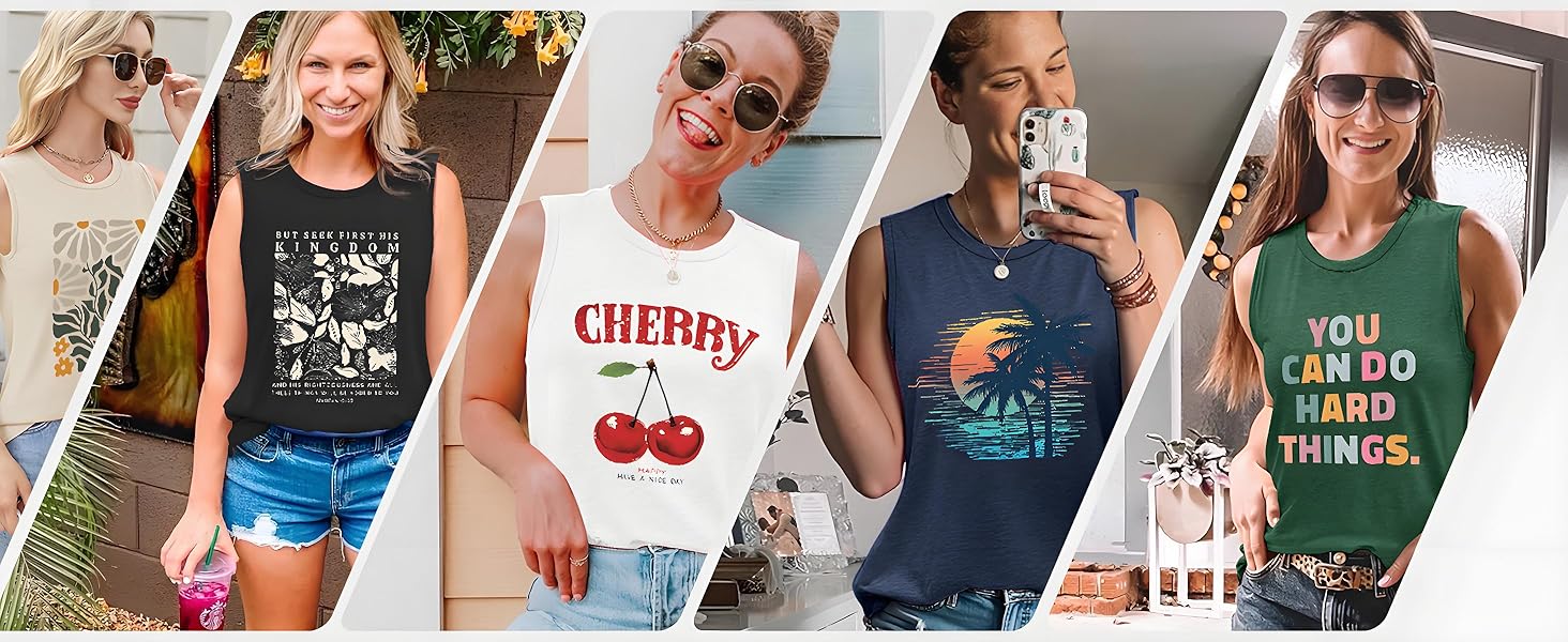 graphic summer tank tops