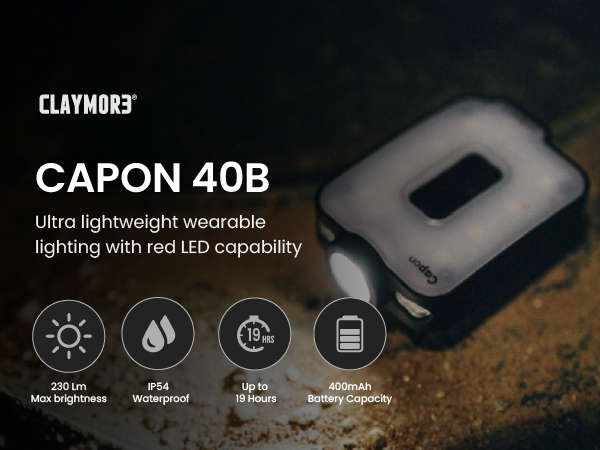 CLAYMORE Capan ヘッドランプ 230ルーメン Amazon.com: Claymore Capon 40B Black Clip-On Cap Light – USB