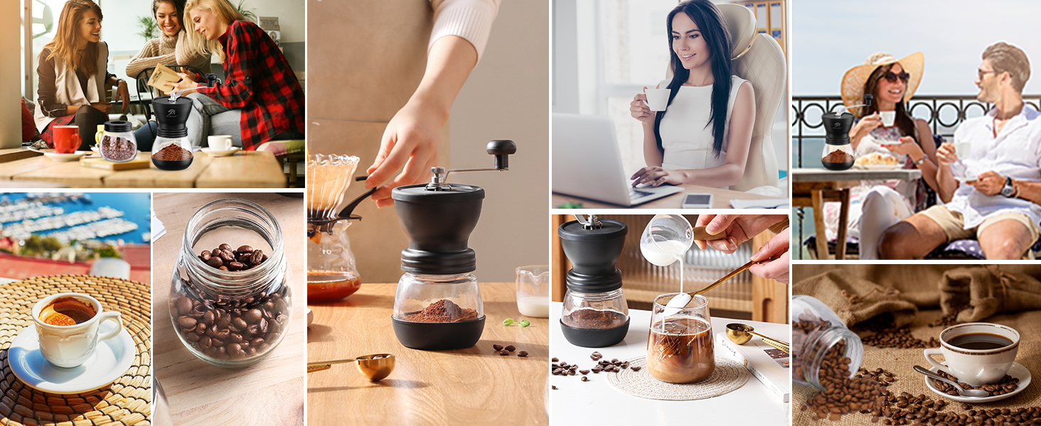 MLMLANT Manual Coffee Grinder Adjustable Coarseness Ceramic Mill Hand